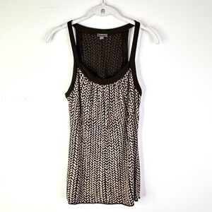 Ann Taylor Top Women S Brown Beige Halter Tank Sleeveless Boho Cottage Twee Y2K